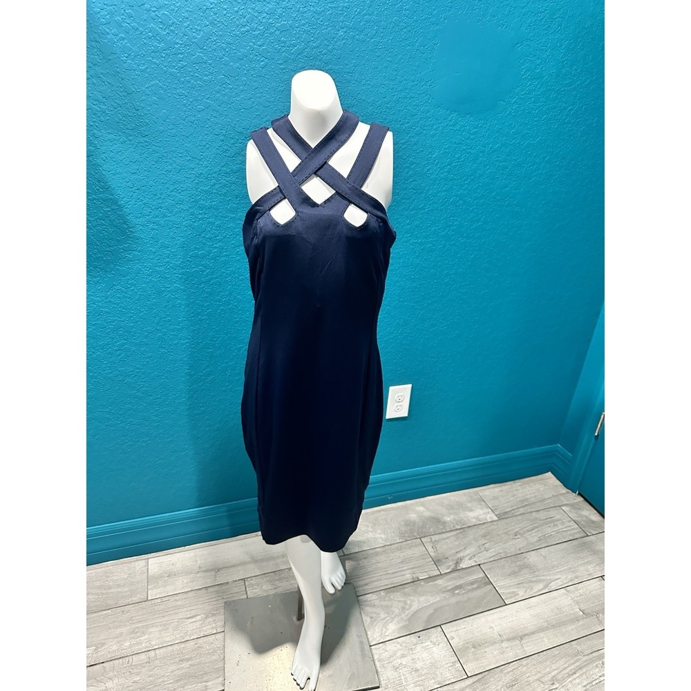 Gretchen Scott Navy Blue Hotsie Totsie Strappy Dress XXS Shrimp